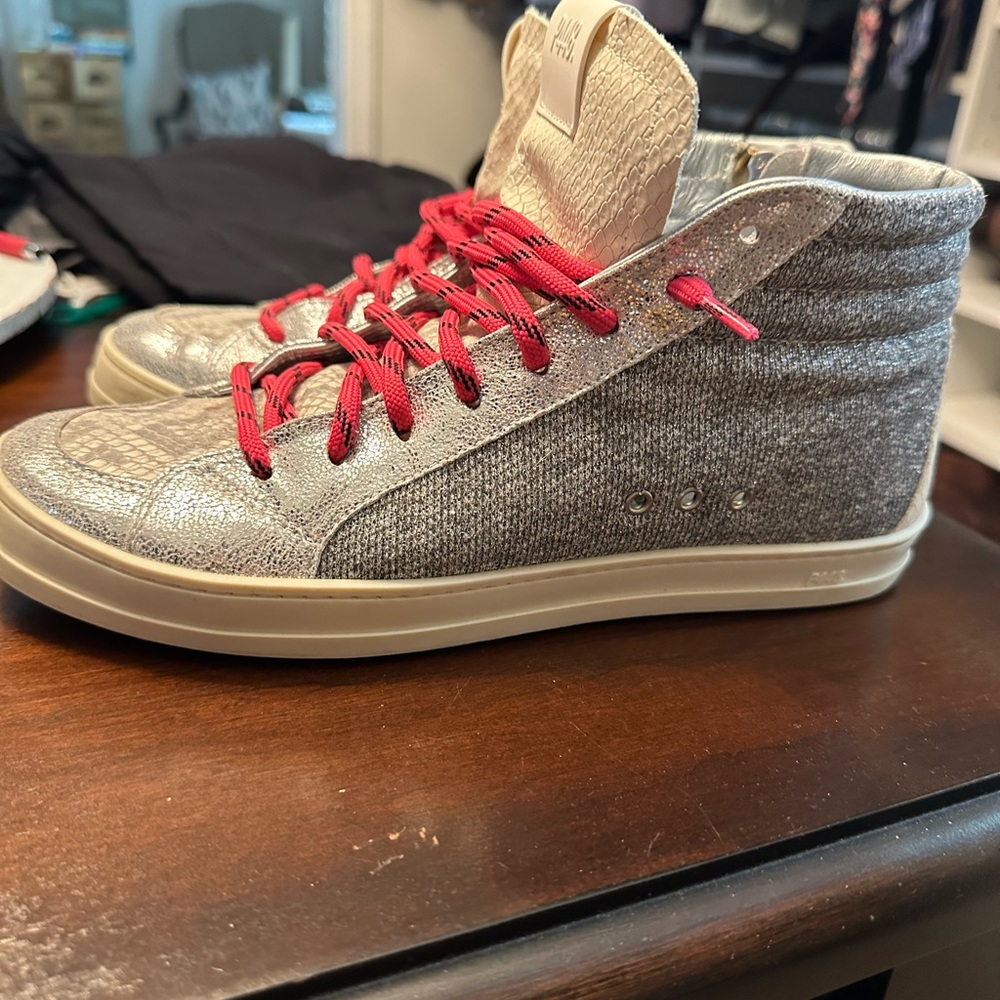 P448 high top sneakers with extra laces